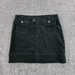 Patagonia Corduroy Mini Skirt Women's 6 Black Organic Cotton Pockets Casual